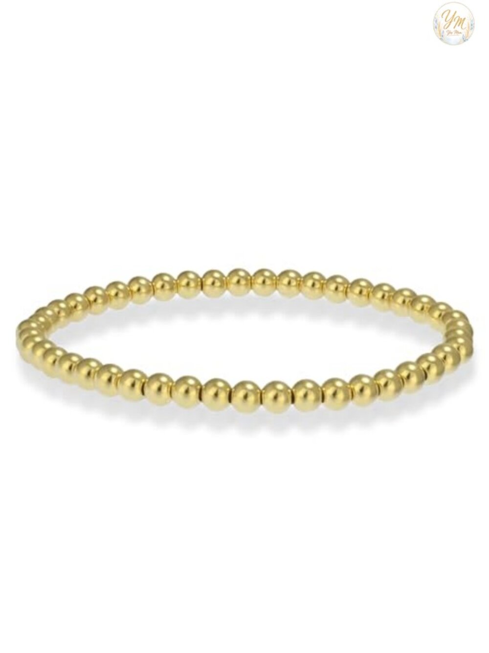 4mm 14k Gold Filled Stretch Beaded Bracelet for Women Stackable